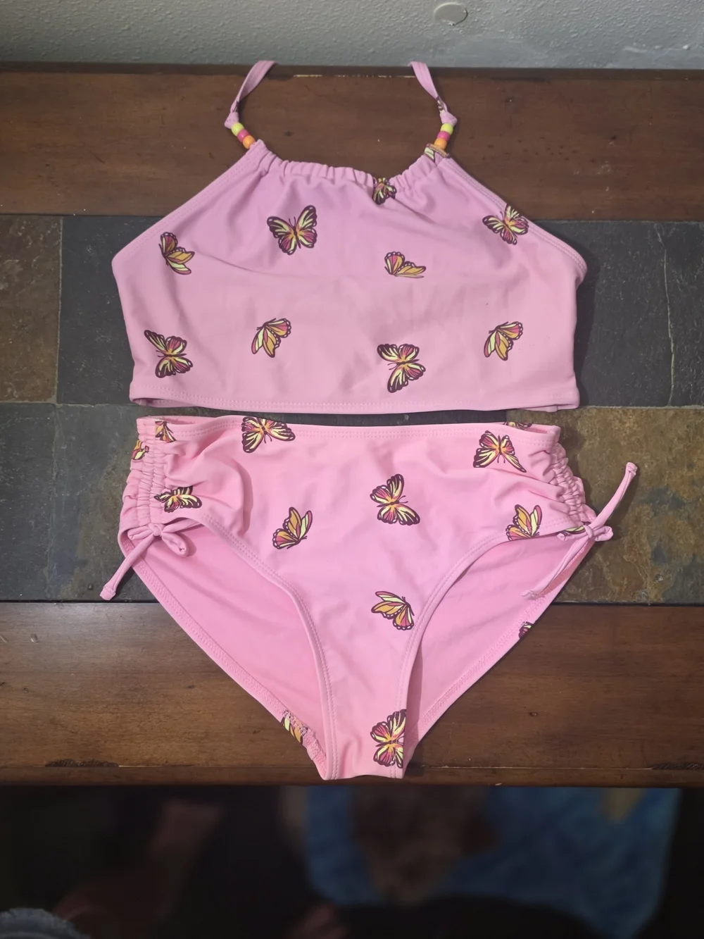 Old Navy Pink Butterfly Tankini Set